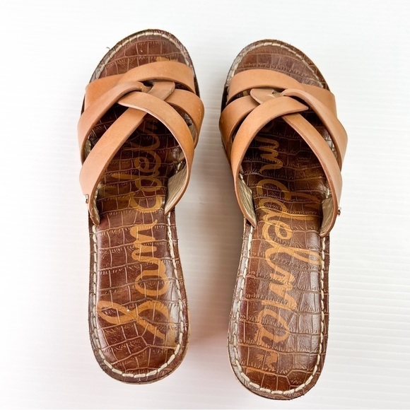 Sam Edelman Raynere Slide Platform Cork Wedge Leather Sandal Women’s Size 9.5 - Picture 7 of 11